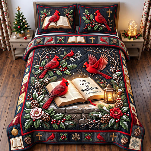 Cardinal Faith 3-Piece Quilted Bedding Set GFTOMA14618