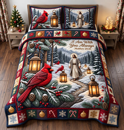 Cardinal Jesus 3-Piece Quilted Bedding Set GFTOMA14621