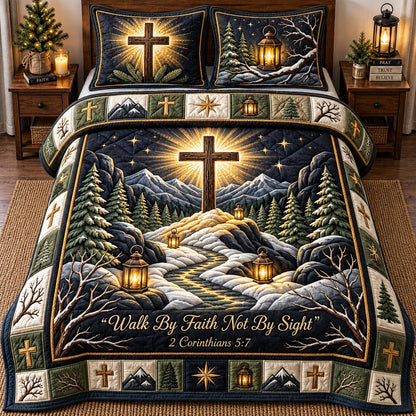 Golden Faith Cross 3-Piece Quilted Bedding Set GFTOMA14622