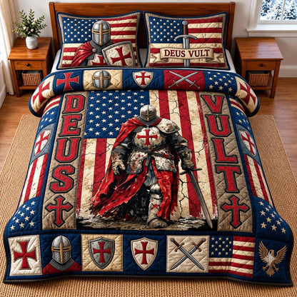 Deus Vult 3-Piece Quilted Bedding Set GFTOMA14623