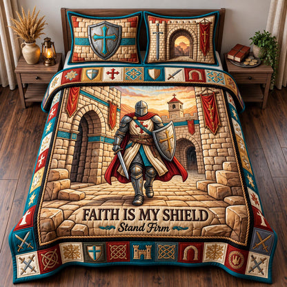 Faith Shield 3-Piece Quilted Bedding Set GFTOMA14624