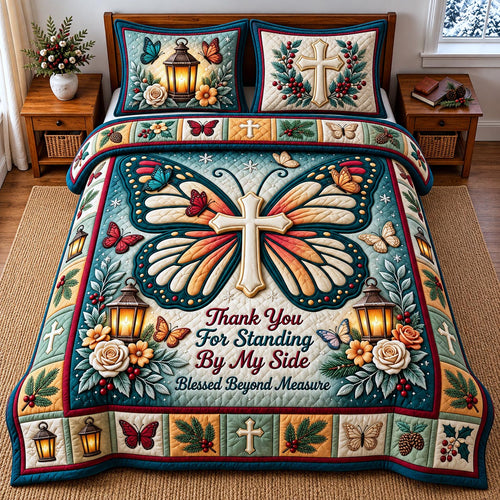 Butterfly Friendship 3-Piece Quilted Bedding Set GFTOMA14629