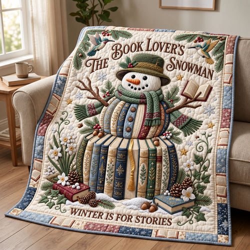 Book Snowman Quilted Blanket GFTOMA14655