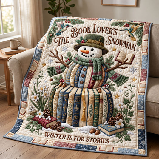 Book Snowman Quilted Blanket GFTOMA14655