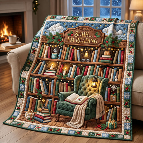Winter Library Quilted Blanket GFTOMA14658