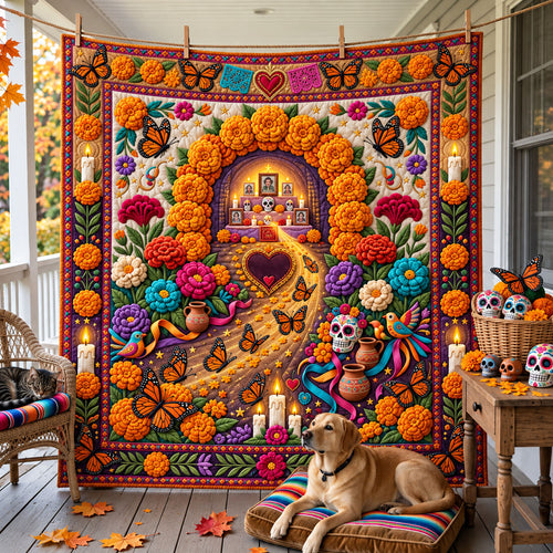 Marigold Ofrenda Quilted Blanket GFTOMA14659