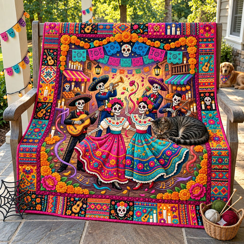 Skeleton Fiesta Quilted Blanket GFTOMA14663