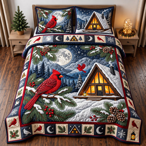 Cardinal Cabin 3-Piece Quilted Bedding Set GFTOMA14670