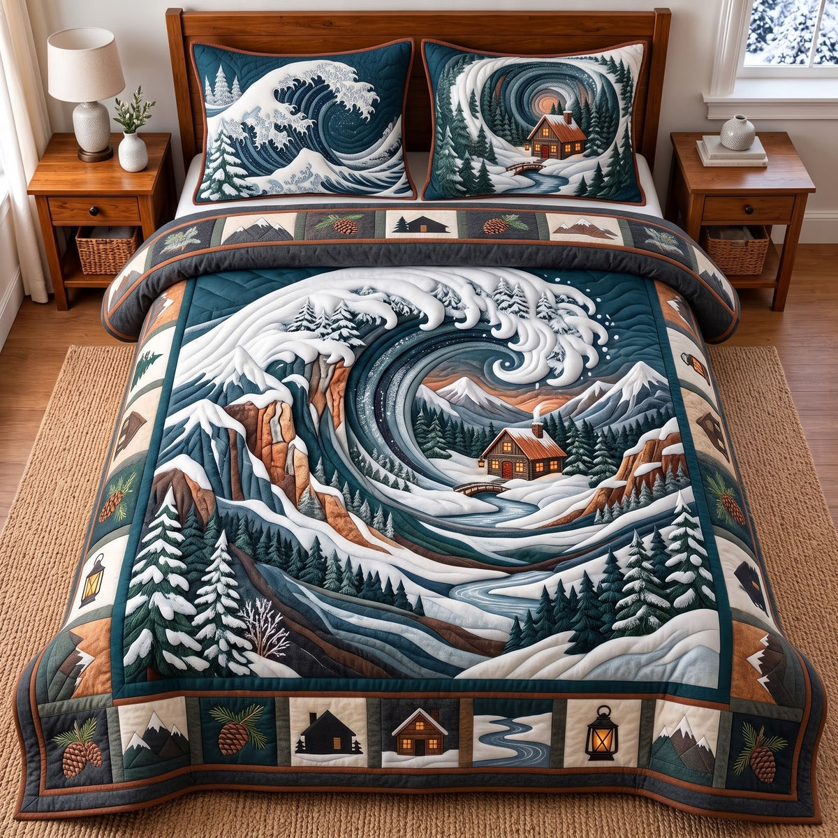 Mountain Wave 3-Piece Quilted Bedding Set GFTOMA14672