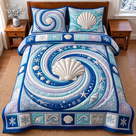 Ocean Spiral 3-Piece Quilted Bedding Set GFTOMA14674