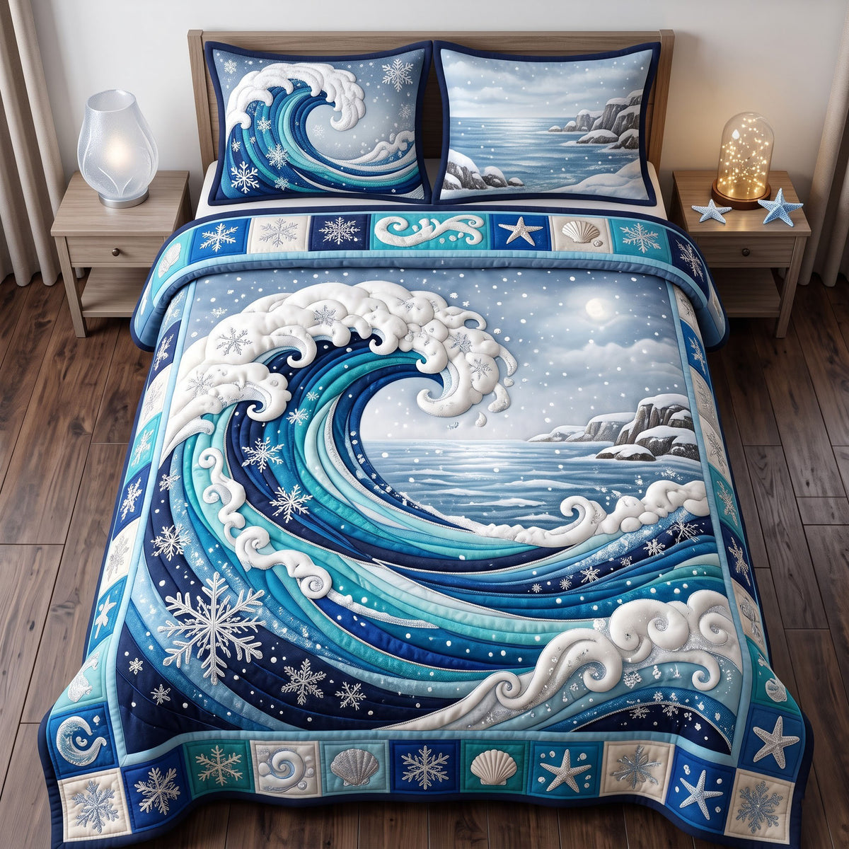 Moonlit Wave 3-Piece Quilted Bedding Set GFTOMA14675