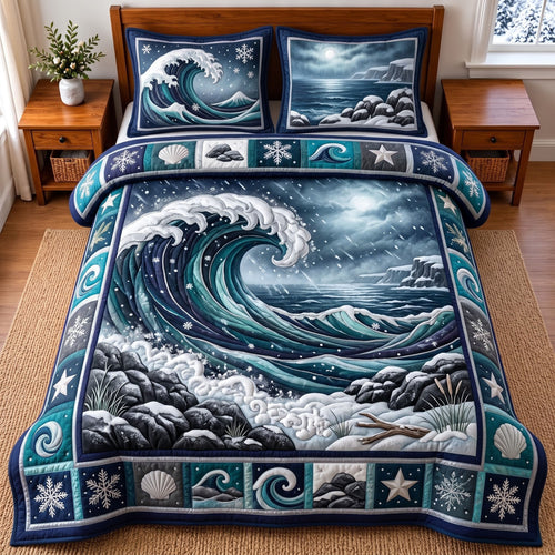 Stormy Ocean 3-Piece Quilted Bedding Set GFTOMA14676