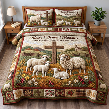 Blessed Lamb 3-Piece Quilted Bedding Set GFTOMA14677