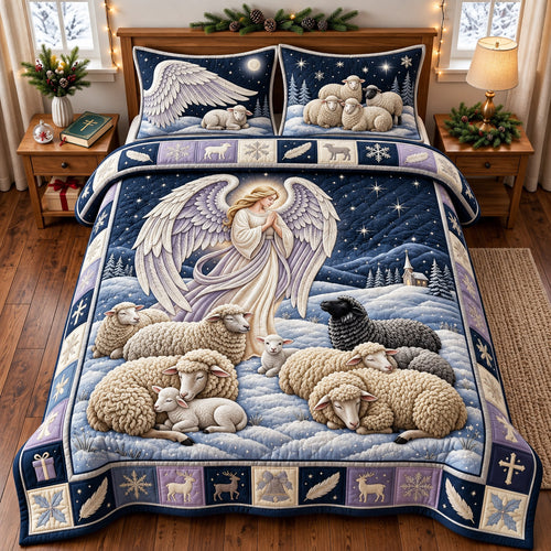 Angel Lamb 3-Piece Quilted Bedding Set GFTOMA14679