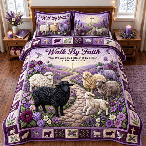 Walk By Faith 3-Piece Quilted Bedding Set GFTOMA14682