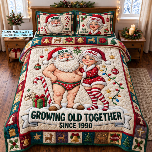 Growing Old 3-Piece Quilted Bedding Set QTCUZ GFTOMA14732