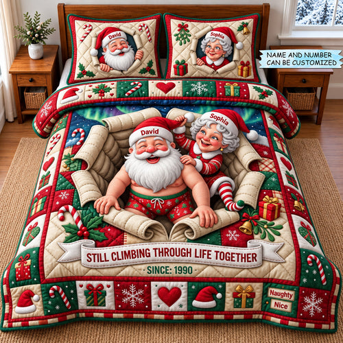 Christmas Couple 3-Piece Quilted Bedding Set QTCUZ GFTOMA14733