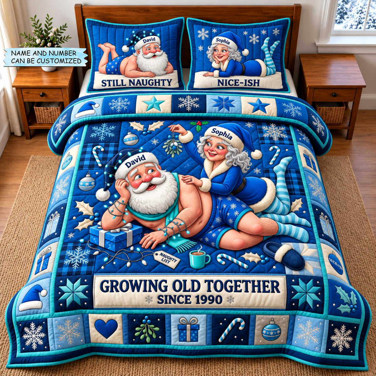 Winter Couple 3-Piece Quilted Bedding Set QTCUZ GFTOMA14734