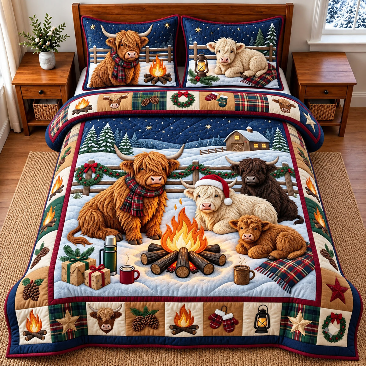 Highland Campfire 3-Piece Quilted Bedding Set GFTOMA14737