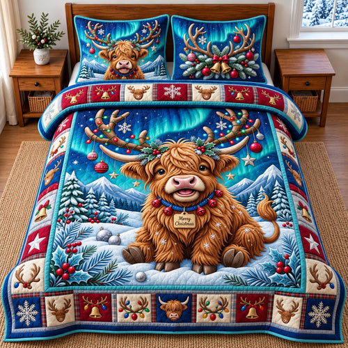 Christmas Highland 3-Piece Quilted Bedding Set GFTOMA14739