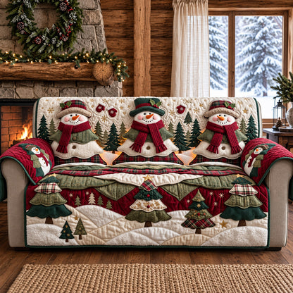Snowman Christmas Quilted Sofa Cover GFTOMA14745
