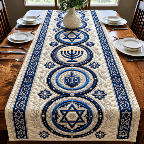Hanukkah Blue Quilted Table Runner GFTOMA14750