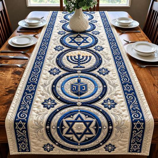 Hanukkah Blue Quilted Table Runner GFTOMA14750