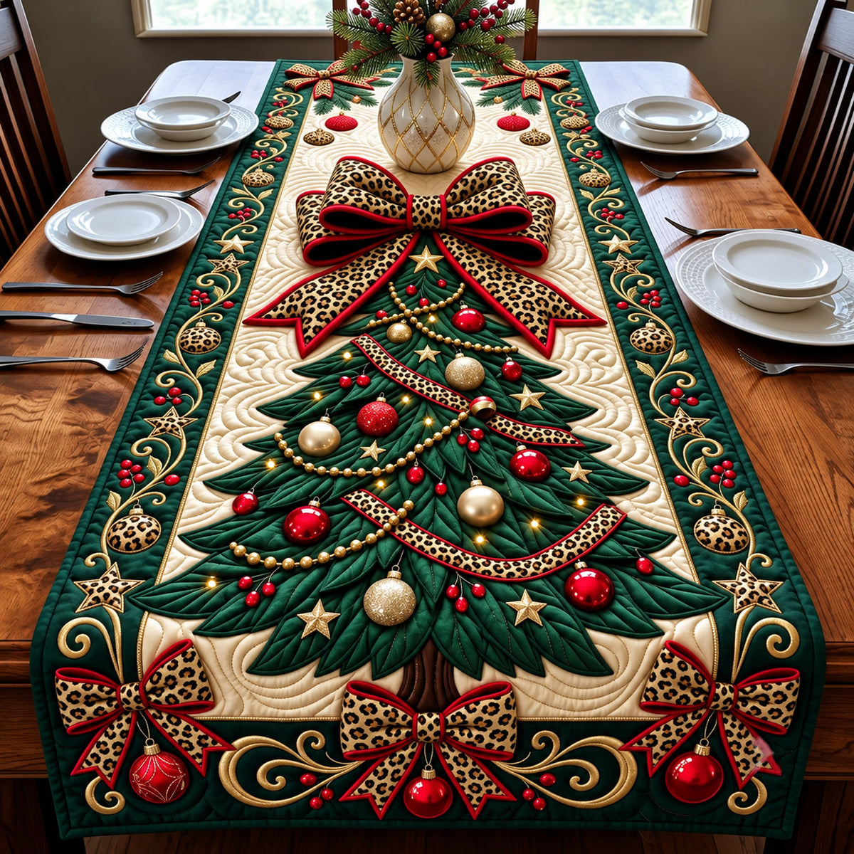 Ornament Tree Quilted Table Runner GFTOMA14757