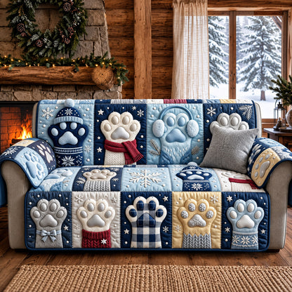 Winter Paw Quilted Sofa Cover GFTOMA14771