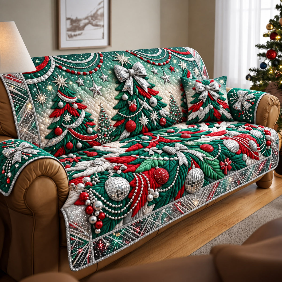 Ornament Tree Quilted Sofa Cover GFTOMA14776