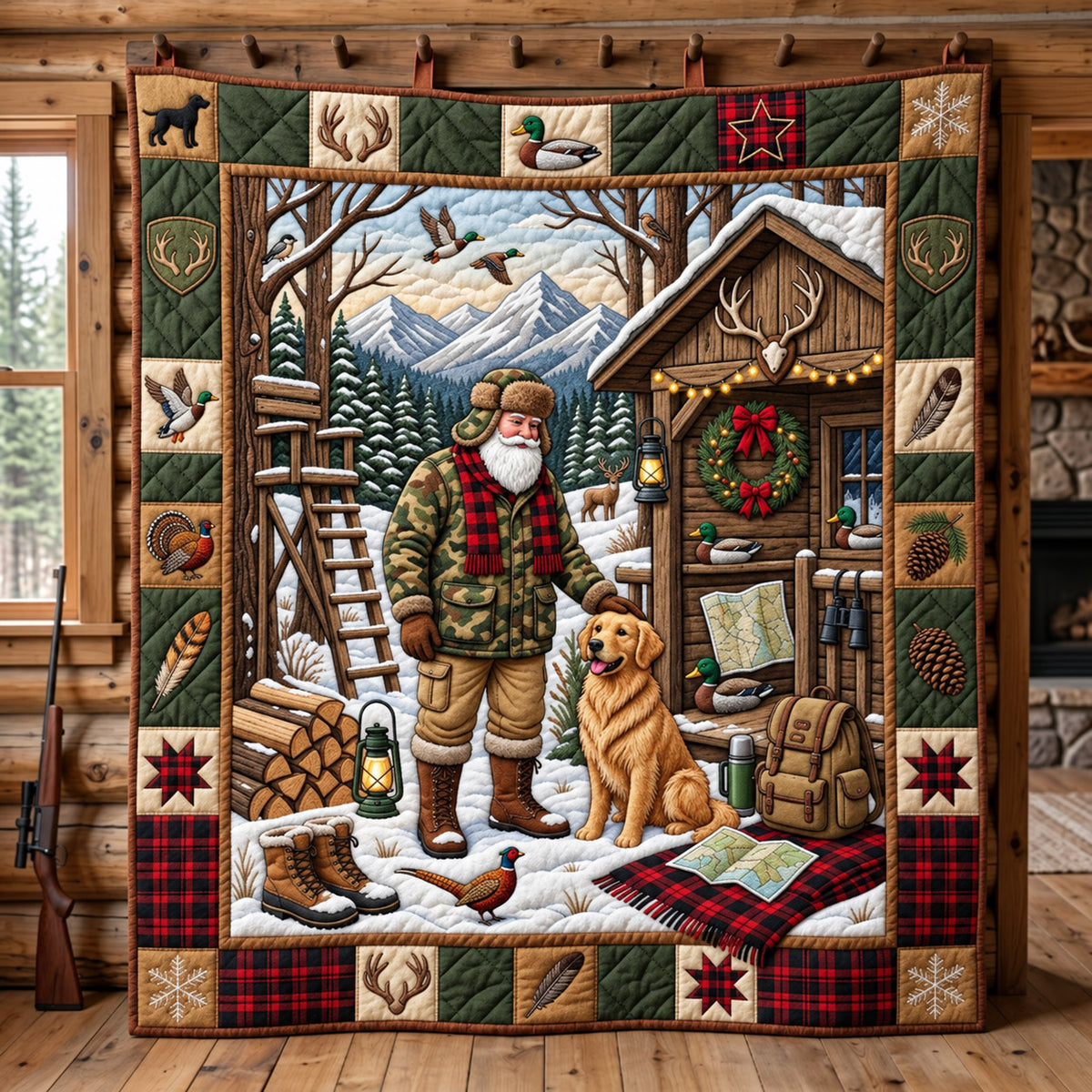 Hunter Cabin Quilted Blanket GFTOMA14817