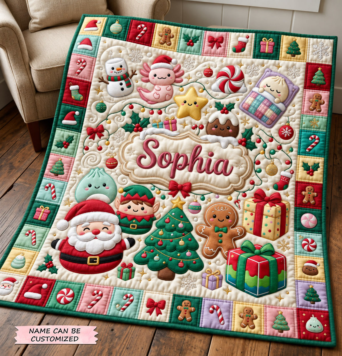Personalized Squishy Quilted Blanket QTCUZ GFTOMA14822