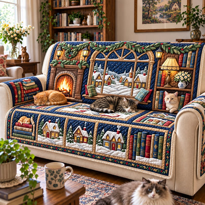 Cozy Library Quilted Sofa Cover GFTOMA14854