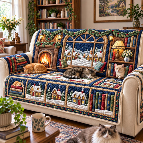 Cozy Library Quilted Sofa Cover GFTOMA14854