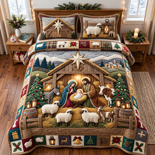 Rustic Nativity 3-Piece Quilted Bedding Set GFTOMA14927