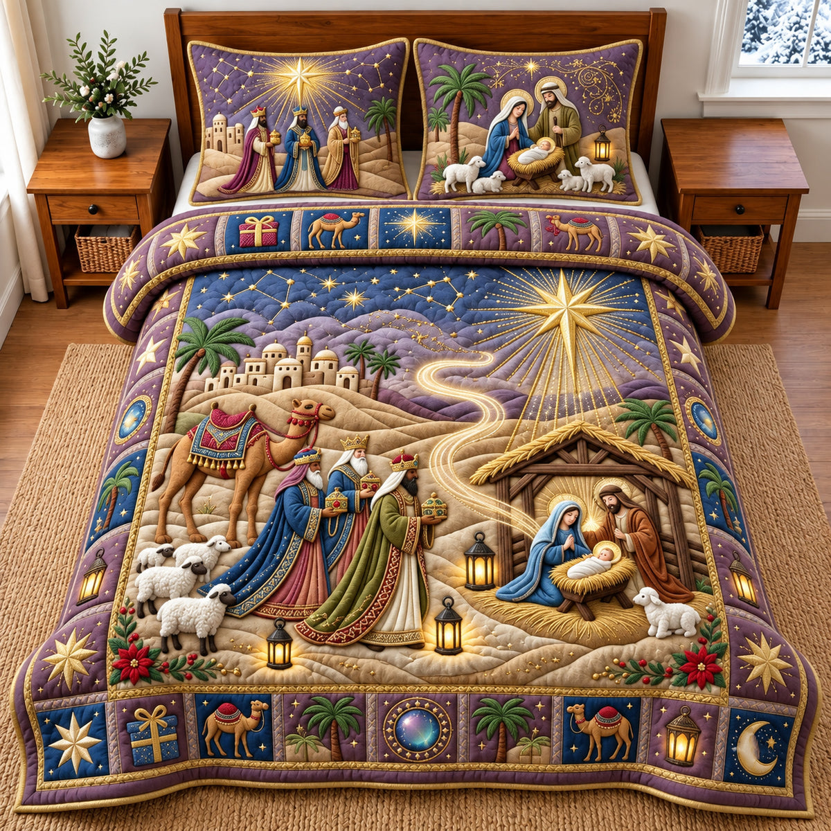 Bethlehem Journey 3-Piece Quilted Bedding Set GFTOMA14930
