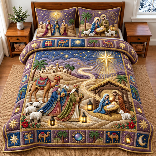 Bethlehem Journey 3-Piece Quilted Bedding Set GFTOMA14930