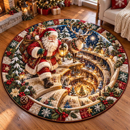 Santa Winter Maze Quilted Round Mat GFTOMA14934