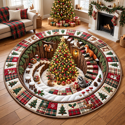 Christmas Tree Village Quilted Round Mat GFTOMA14937