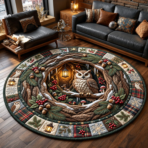 Woodland Owl Quilted Round Mat GFTOMA14939