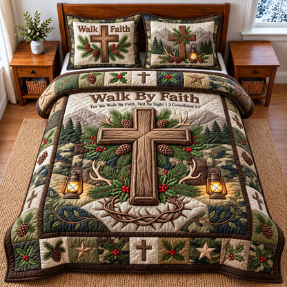 Walk By Faith 3-Piece Quilted Bedding Set GFTOMA14944