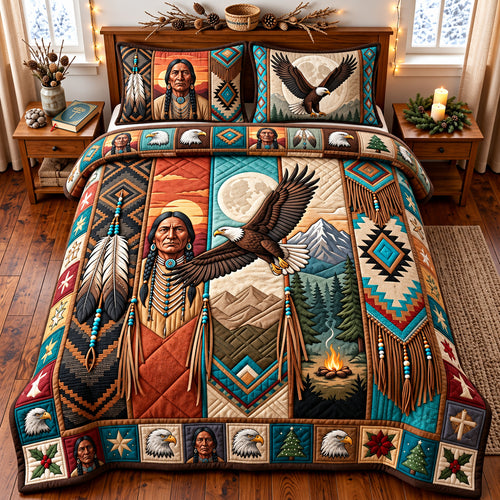 Native Eagle 3-Piece Quilted Bedding Set GFTOMA15004