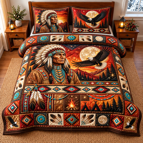 Eagle Warrior 3-Piece Quilted Bedding Set GFTOMA15006