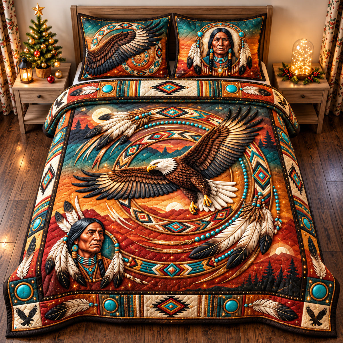 Spirit Eagle 3-Piece Quilted Bedding Set GFTOMA15007