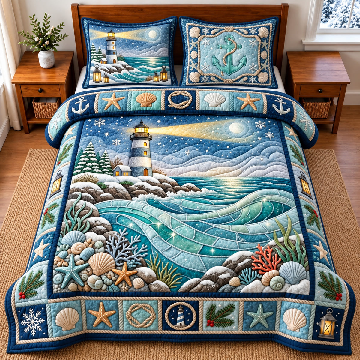 Winter Coast 3-Piece Quilted Bedding Set GFTOMA15015
