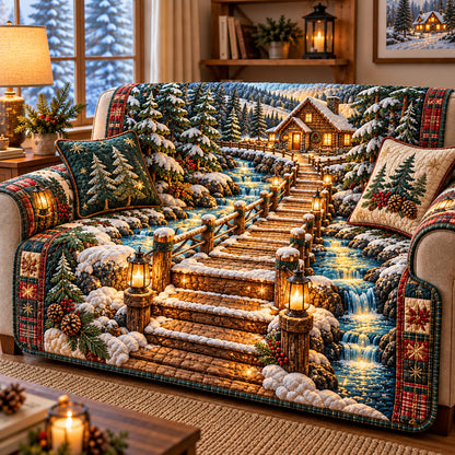 Winter Stairway Quilted Sofa Cover GFTOMA15030