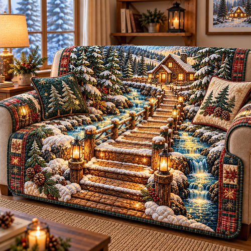 Winter Stairway Quilted Sofa Cover GFTOMA15030