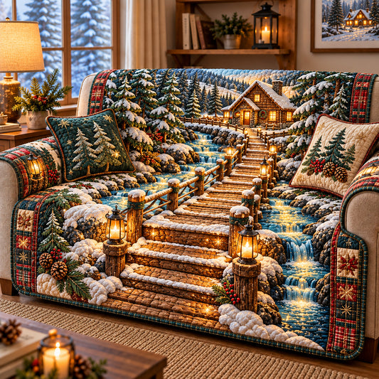 Winter Stairway Quilted Sofa Cover GFTOMA15030