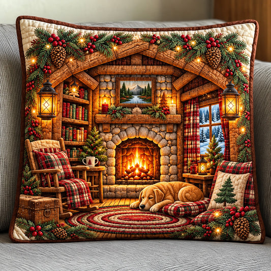 Cozy Christmas Cabin Quilted Pillow Case GFTOMA15031C2
