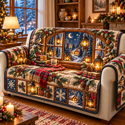 Christmas Window Quilted Sofa Cover GFTOMA15033